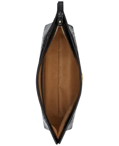 Ralph Lauren Crocodile-embossed Leather Zipper Pouch