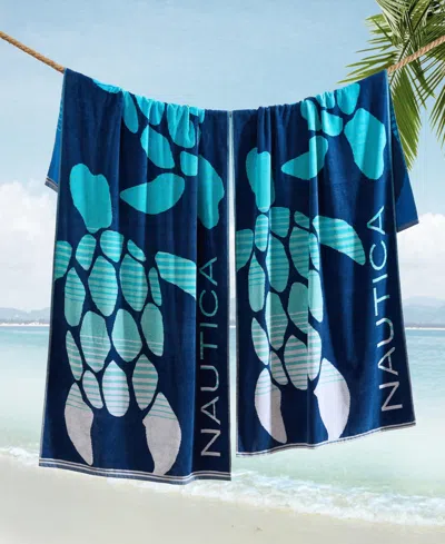 Nautica Turtle Beach Jacquard Beach Towel Set, 68" X 36"