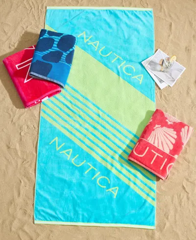 Nautica Turtle Beach Jacquard Beach Towel Set, 68" X 36"