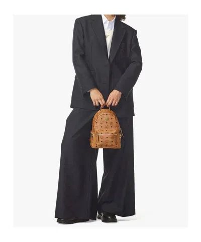 Mcm Canvas Backpack Featuring Adjustable Straps