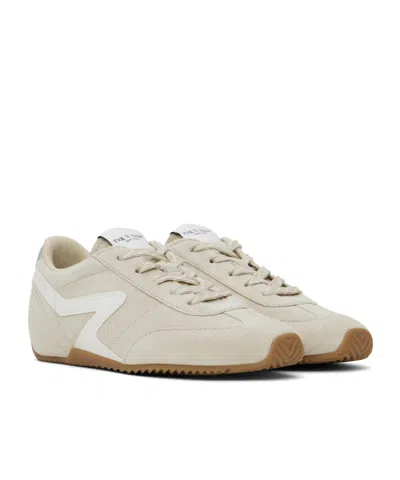Rag & Bone Beige Suede Ultra Slim Retro Runner Sneakers