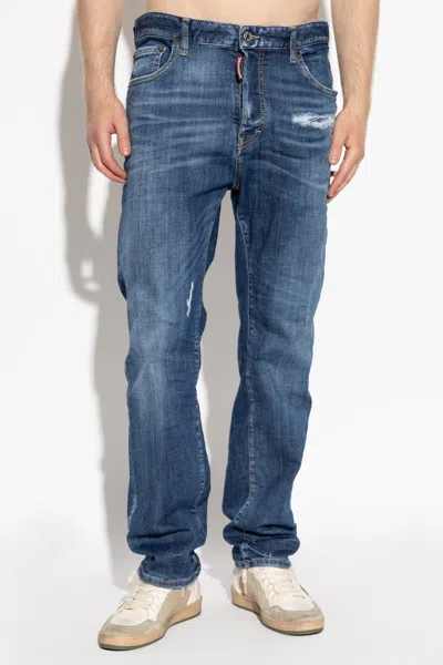 Dsquared2 Distressed Straight-leg Jeans In Multi