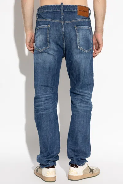 Dsquared2 Distressed Straight-leg Jeans In Multi