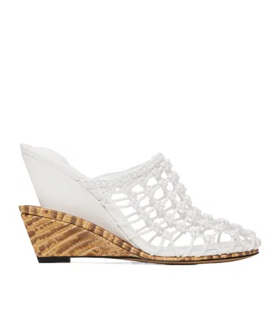 Jacquemus Les Doubles Snake-print Tresses Wedge Mules In White