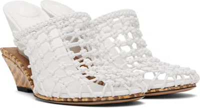 Jacquemus Les Doubles Snake-print Tresses Wedge Mules In White