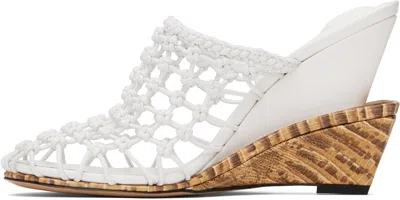 Jacquemus Les Doubles Snake-print Tresses Wedge Mules In White