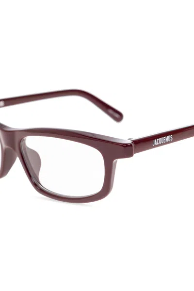 Jacquemus Logo Plain Glasses In Brown