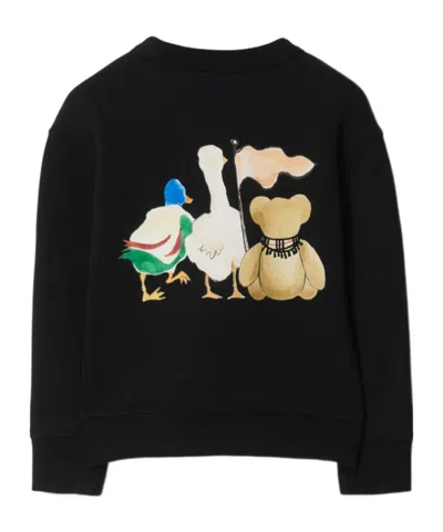 Burberry Black Sweatshirt With Thomas Bear And Friends