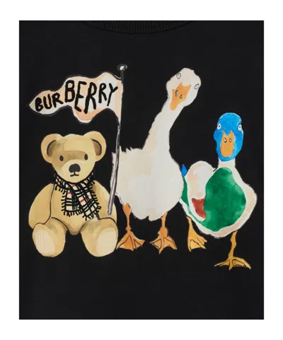 Burberry Black Sweatshirt With Thomas Bear And Friends