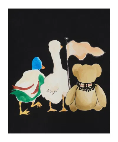 Burberry Black Sweatshirt With Thomas Bear And Friends