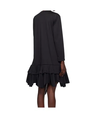 Comme Des Garçons Ruffled Midi Dress In Black