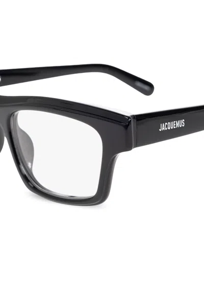Jacquemus Logo Plain Glasses In Black