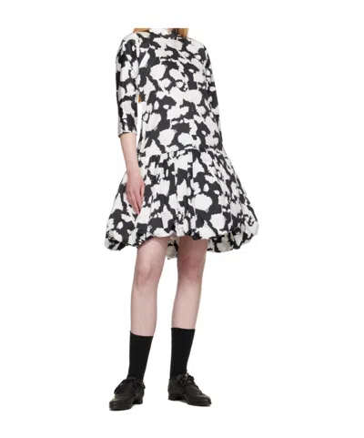 Comme Des Garçons Printed Pattern Dress In Black