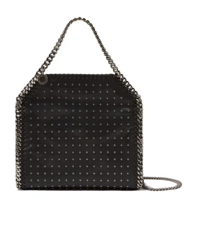 Stella Mccartney Falabella Studded Chain-trim Vegan Leather Tote Bag In Metallic
