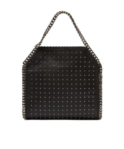 Stella Mccartney Falabella Studded Chain-trim Vegan Leather Tote Bag In Metallic