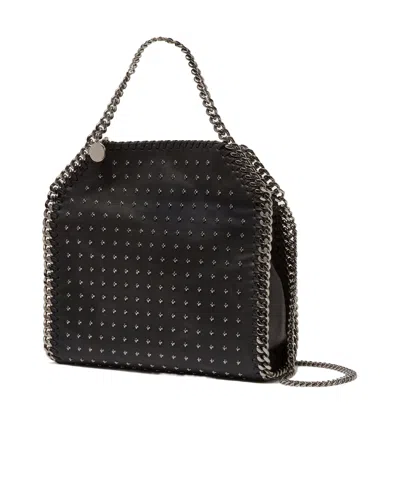 Stella Mccartney Falabella Studded Chain-trim Vegan Leather Tote Bag In Metallic