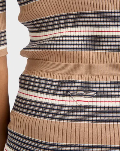 Prada Striped Ribbed Mini Shorts