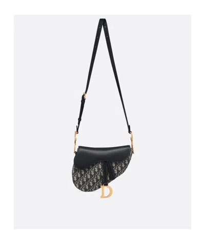 Dior Medium Flap Shoulder Bag In Black
