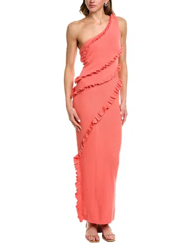 Rare London Knit Maxi Dress In Orange