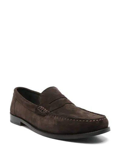 Corneliani Suede Loafers In Brown