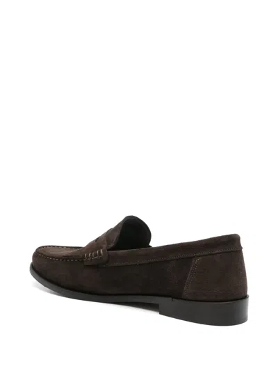 Corneliani Suede Loafers In Brown