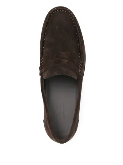 Corneliani Suede Loafers In Brown