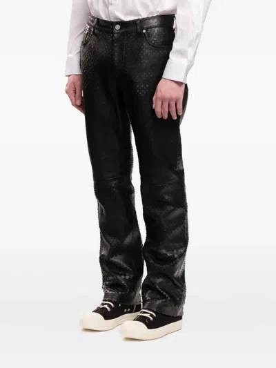 Helmut Lang Leather Worker Pants In Black