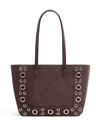 Valentino Nellcote Mirror-embellished Suede Mini Tote Bag