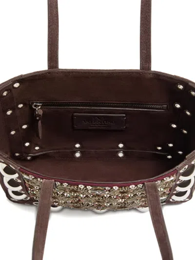 Valentino Nellcote Mirror-embellished Suede Mini Tote Bag