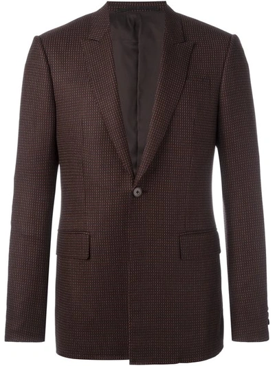 Givenchy Patterned Button Front Blazer In Brown