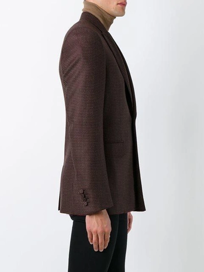 Shop Givenchy Patterned Button Front Blazer In Brown