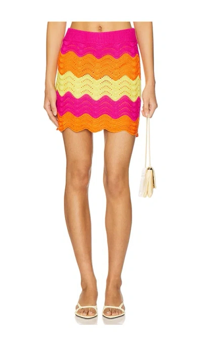 Beach Riot Bali Colorblock Wavy Stripe Cover-up Miniskirt In Multi