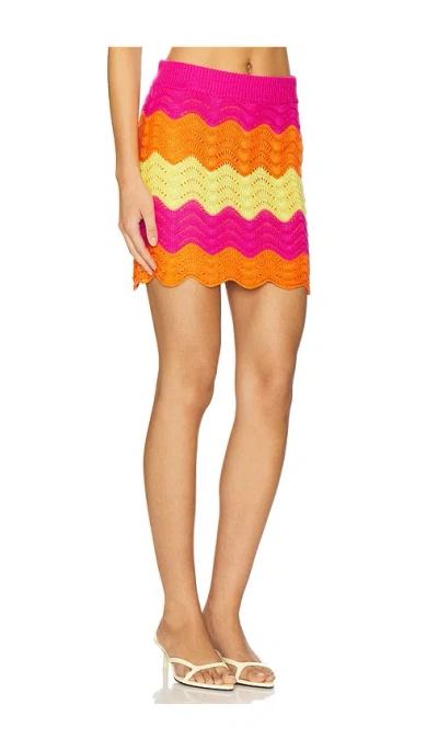 Beach Riot Bali Colorblock Wavy Stripe Cover-up Miniskirt In Multi