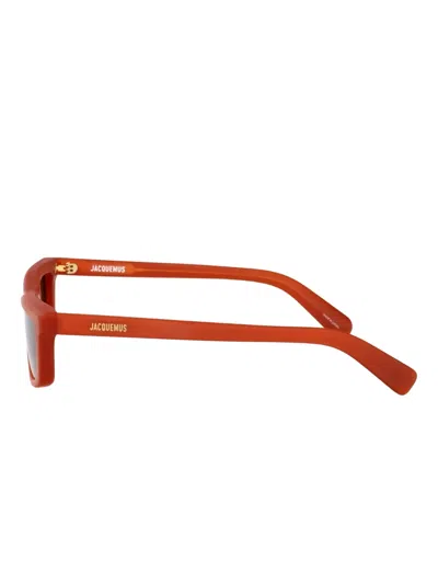 Jacquemus Rectangle-frame Sunglasses In Red
