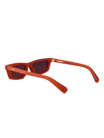 Jacquemus Rectangle-frame Sunglasses In Red