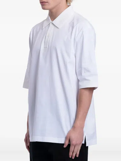 Marni Men's Logo Cotton Polo Shirt In White