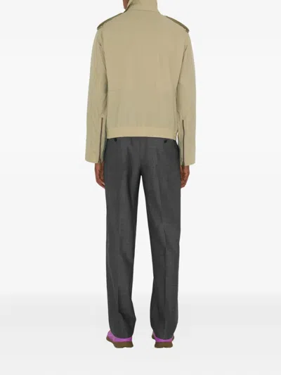 Burberry Wool Tailored Trousers In Gray