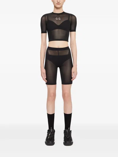 44 Label Group Semi-sheer Shorts In Black