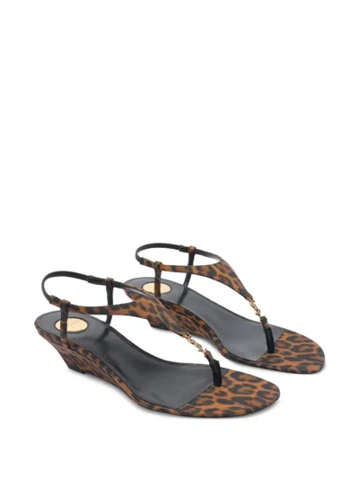 Saint Laurent Cassandra Grosgrain Wedge Sandal