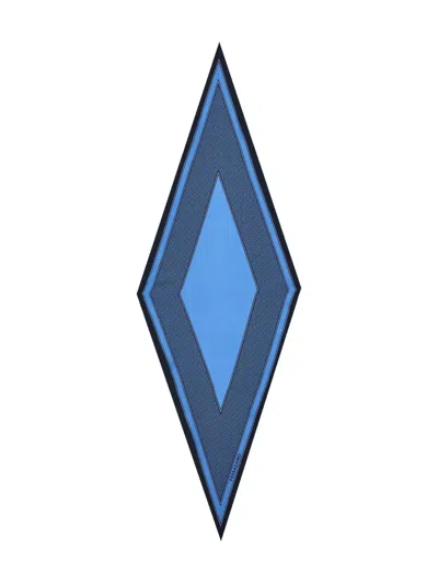 Ferragamo Diamond-shaped Silk Scarf In Blue