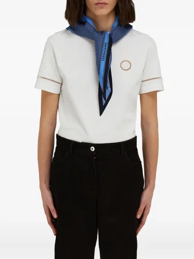 Ferragamo Diamond-shaped Silk Scarf In Blue