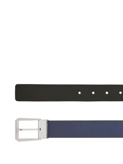 Ferragamo Reversible Leather Belt In Gray