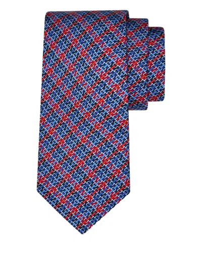 Ferragamo Gancini Chain Print Silk Tie