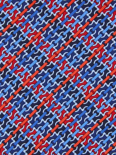 Ferragamo Gancini Chain Print Silk Tie