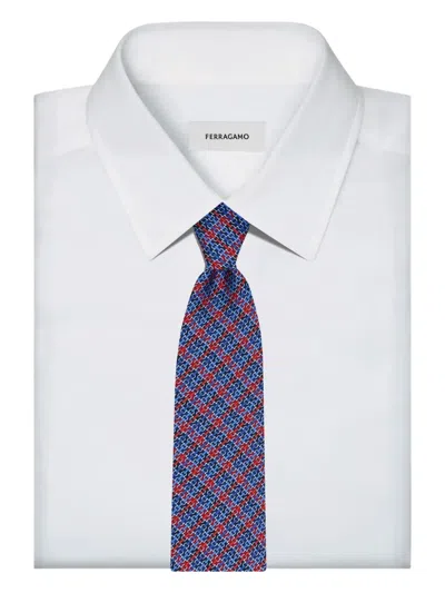 Ferragamo Gancini Chain Print Silk Tie