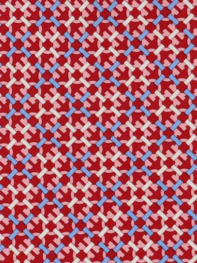 Ferragamo Geometric Grid Gancini Silk Tie In Red