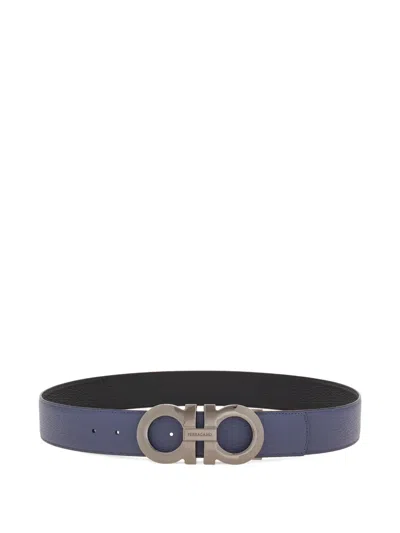 Ferragamo Reversible Leather Belt In Gray