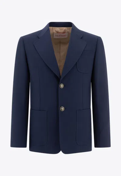 Valentino Single-breasted Jacket In Blue
