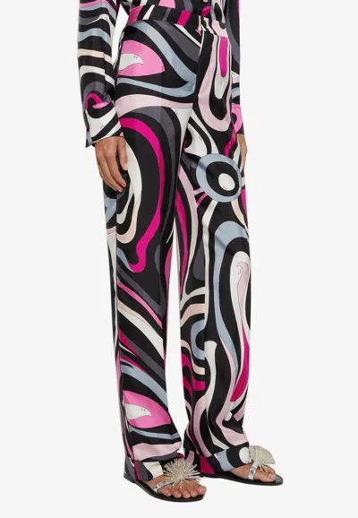 Pucci Marble Print Silk Pants