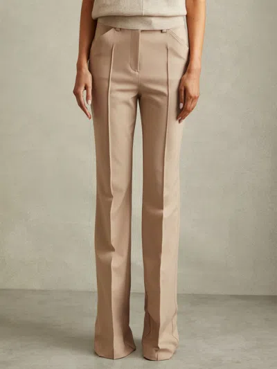Reiss Neutral Hadley Petite High Rise Flared Trousers
